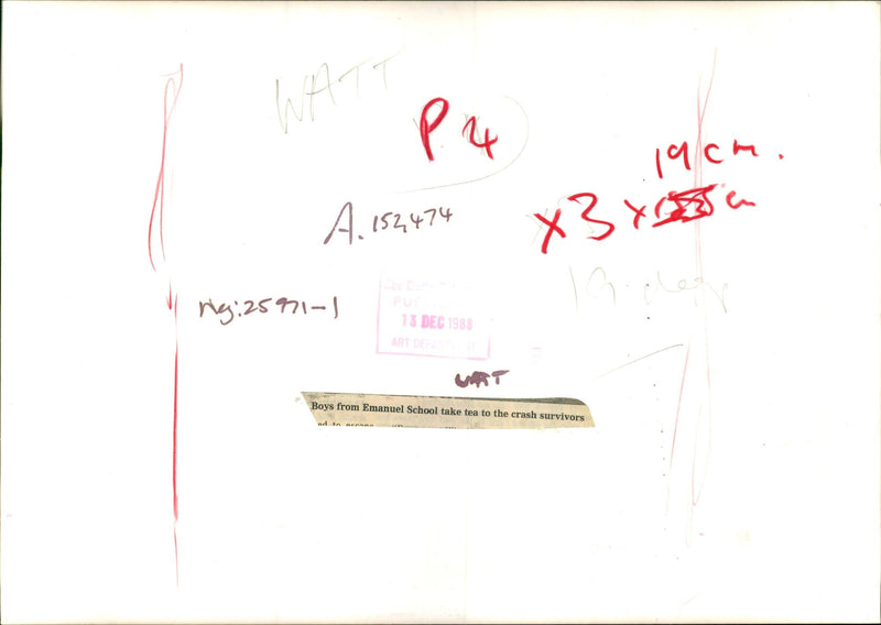 Railway Crash,Clapham Junction Dec.1988:Boys from emanuel school. - Vintage Photograph