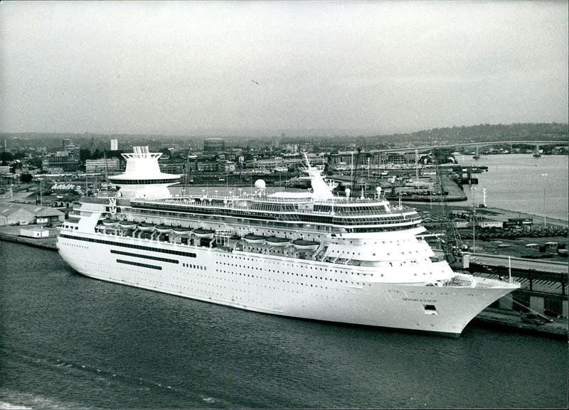 Monarch of the seas: the world largest cruise liner. - Vintage Photograph