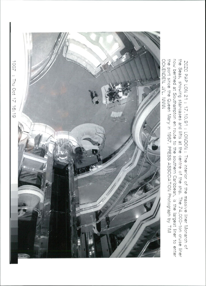 Monarch of the seas: the interior of massive liner. - Vintage Photograph