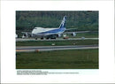 Aircraft Skyjack All Nippon 747 with 165 people on board parked on the runaway at Hakodate. - Vintage Photograph
