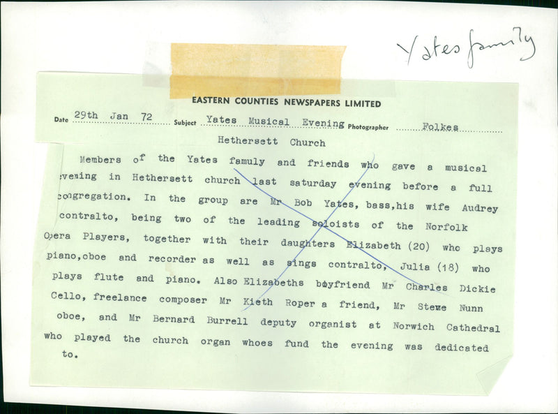 Yates Family: musical evening. - Vintage Photograph