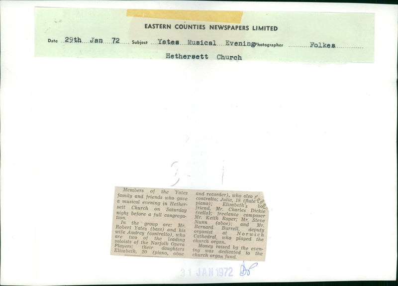 Yates Family: Musical evening. - Vintage Photograph