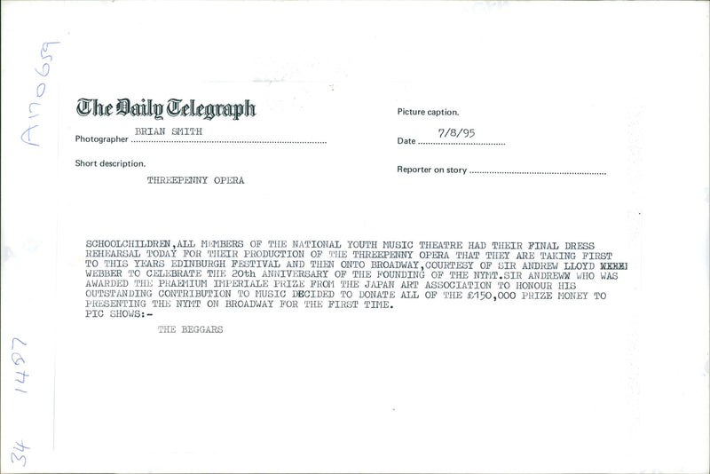 National Youth Music Theatre: Threepenny Opera - Vintage Photograph