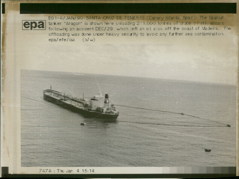 Aragon Ship:The Spanish Tanker - Vintage Photograph