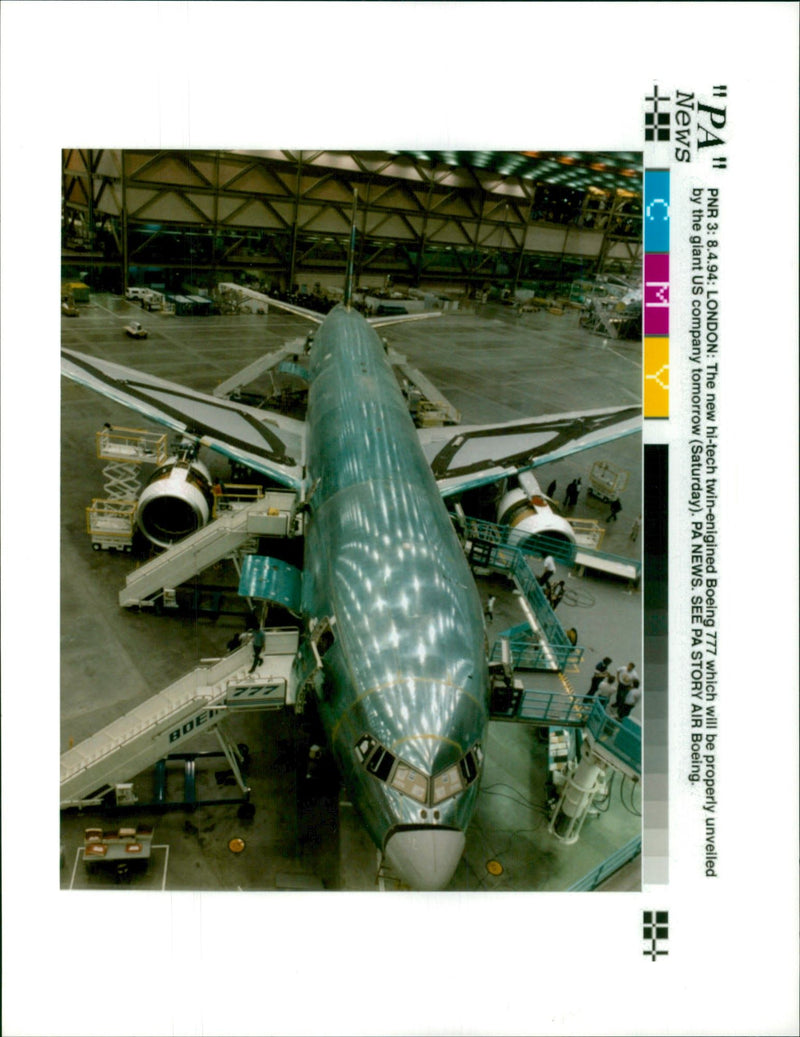 The new hi-tech  twin engine Boeing 777. - Vintage Photograph