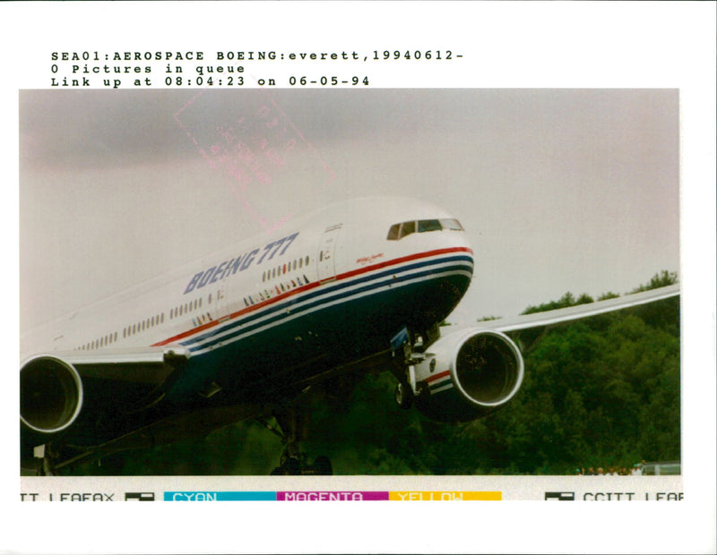 Boeing's newest commercial jet, the 777. - Vintage Photograph