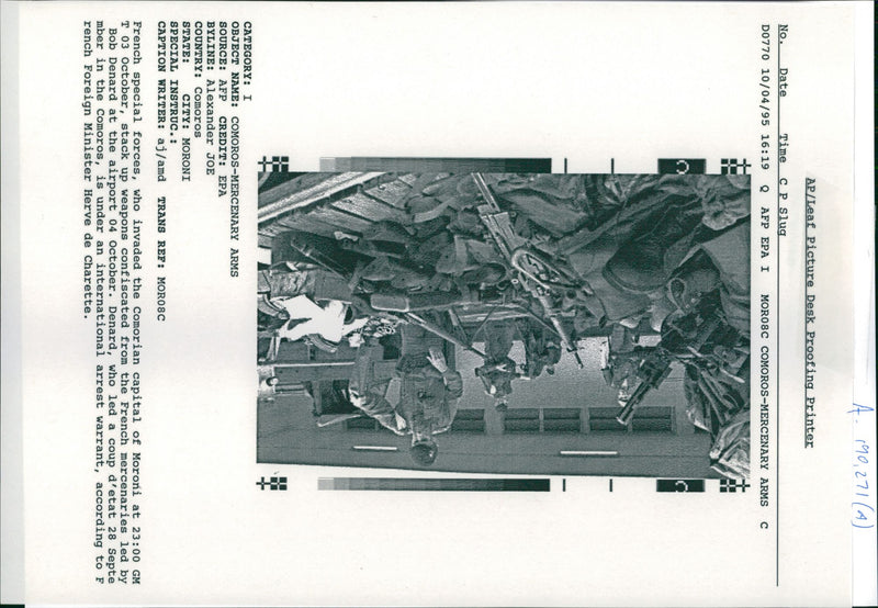 1995 BOB DENARD LED COUP ALEXANDER JOE CAPITAL WRITER FRENCH INTERNATIONAL - Vintage Photograph