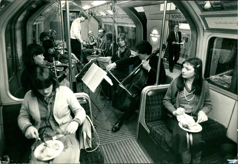 Railway Underground:Wine and music on the underground. - Vintage Photograph