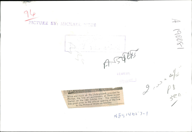 Railway Underground:Wine and music on the underground. - Vintage Photograph