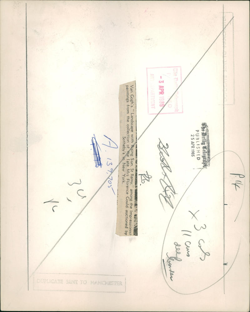 Van Gogh: Landscape w/ Rising Sun - Vintage Photograph