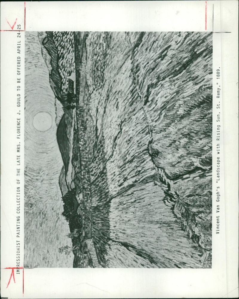 Van Gogh: Landscape w/ Rising Sun - Vintage Photograph