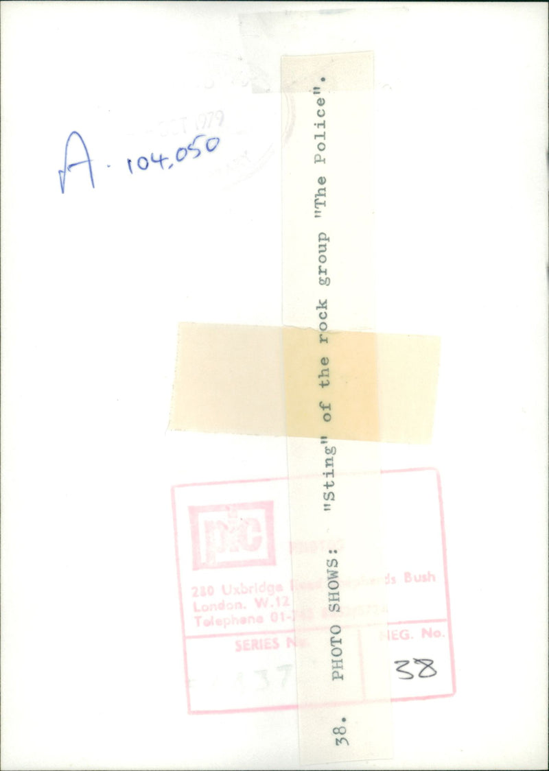 The Police: Sting. - Vintage Photograph