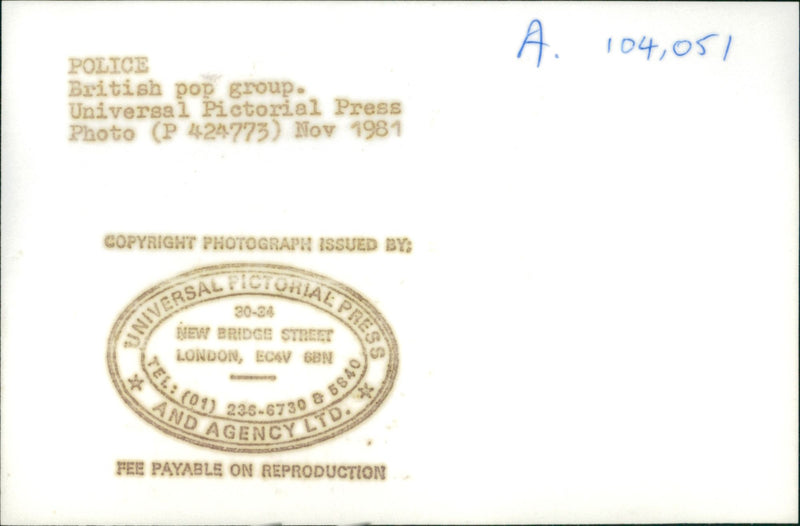 The Police. - Vintage Photograph