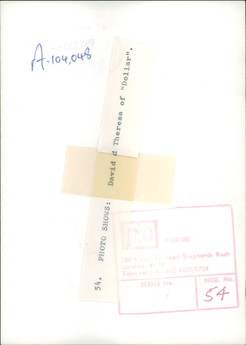 Dollar (band) - Vintage Photograph