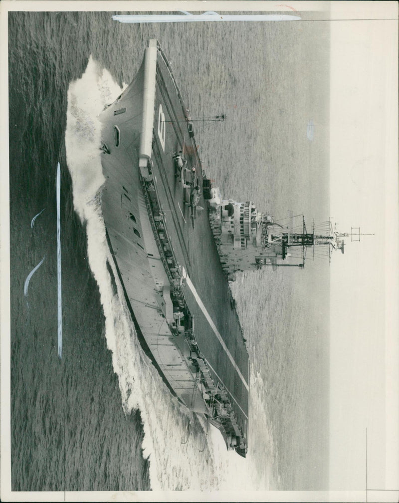 Hms bulwark ship:briatins new the aircraft carrier. - Vintage Photograph