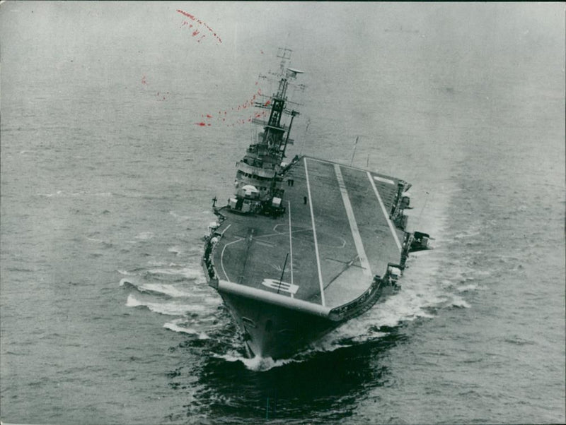 Hms bulwark ship:carried out heeling trials recently as part of routin. - Vintage Photograph