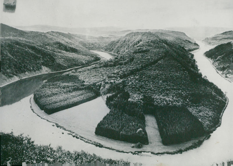 Landscape image from the Battle of Saar 1944. - Vintage Photograph