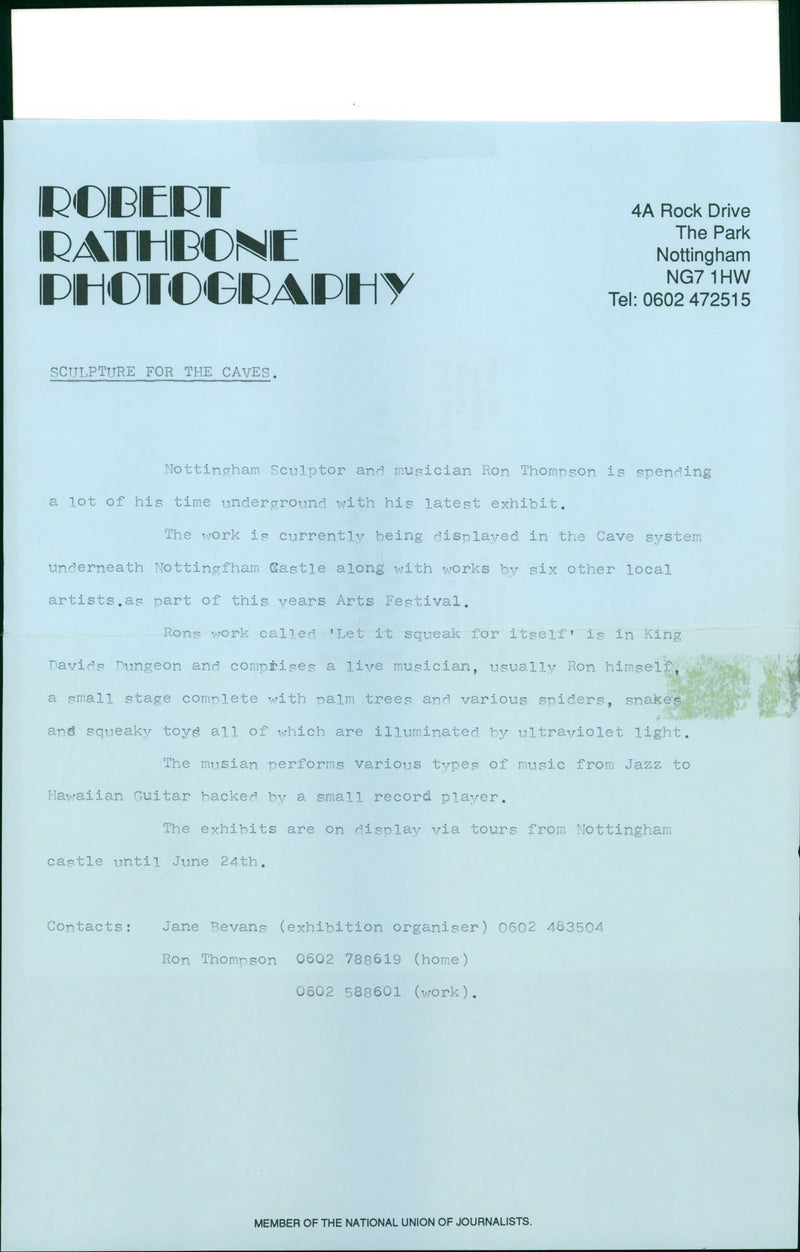 Ron Thompson:Musician Ron Thompson - Vintage Photograph