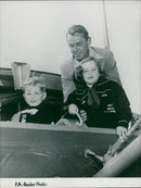 Alan Ladd with his two children, David and Alana. - Vintage Photograph