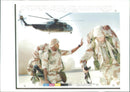 US Maneuvers in Kuwait: U.S Marines land in the Kuwaiti. - Vintage Photograph