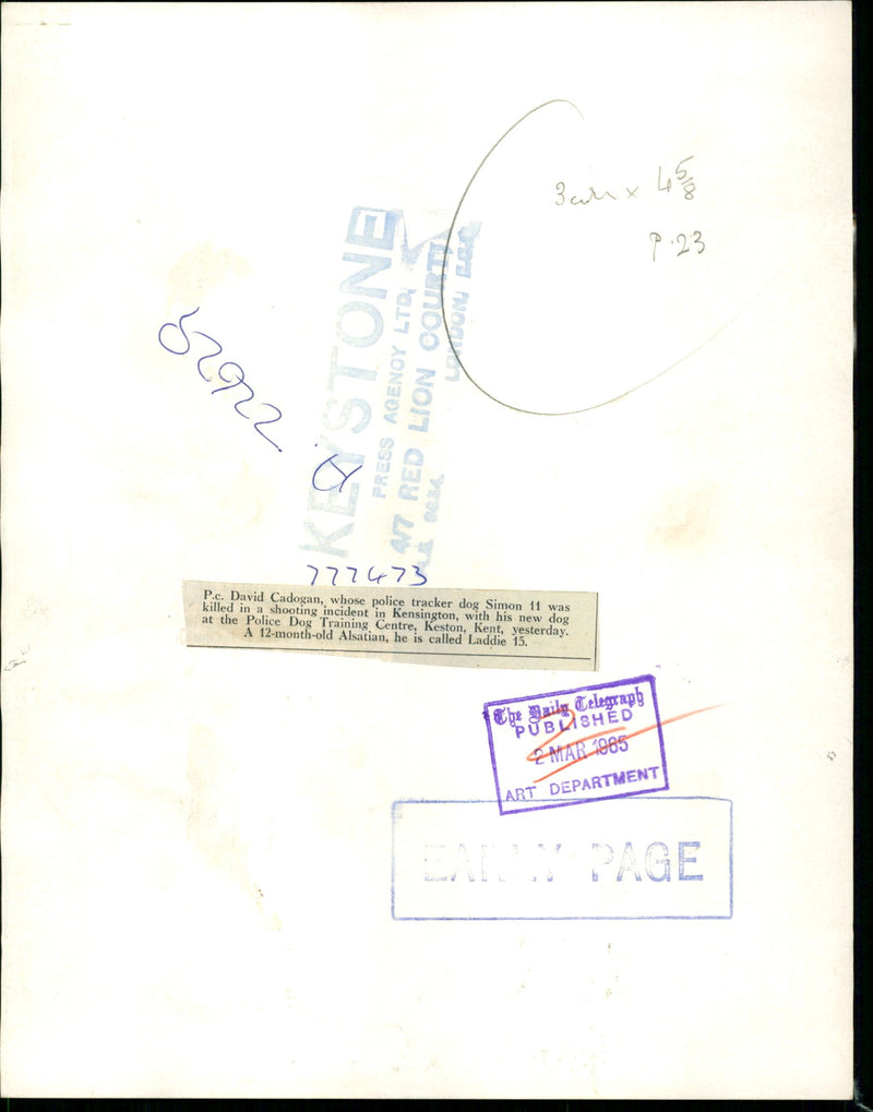 Pc David Cadogan. - Vintage Photograph