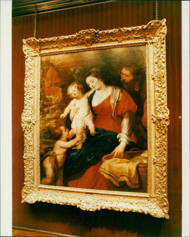 Sir Peter Paul Rubens: the holy family with the infant john the baptist. - Vintage Photograph