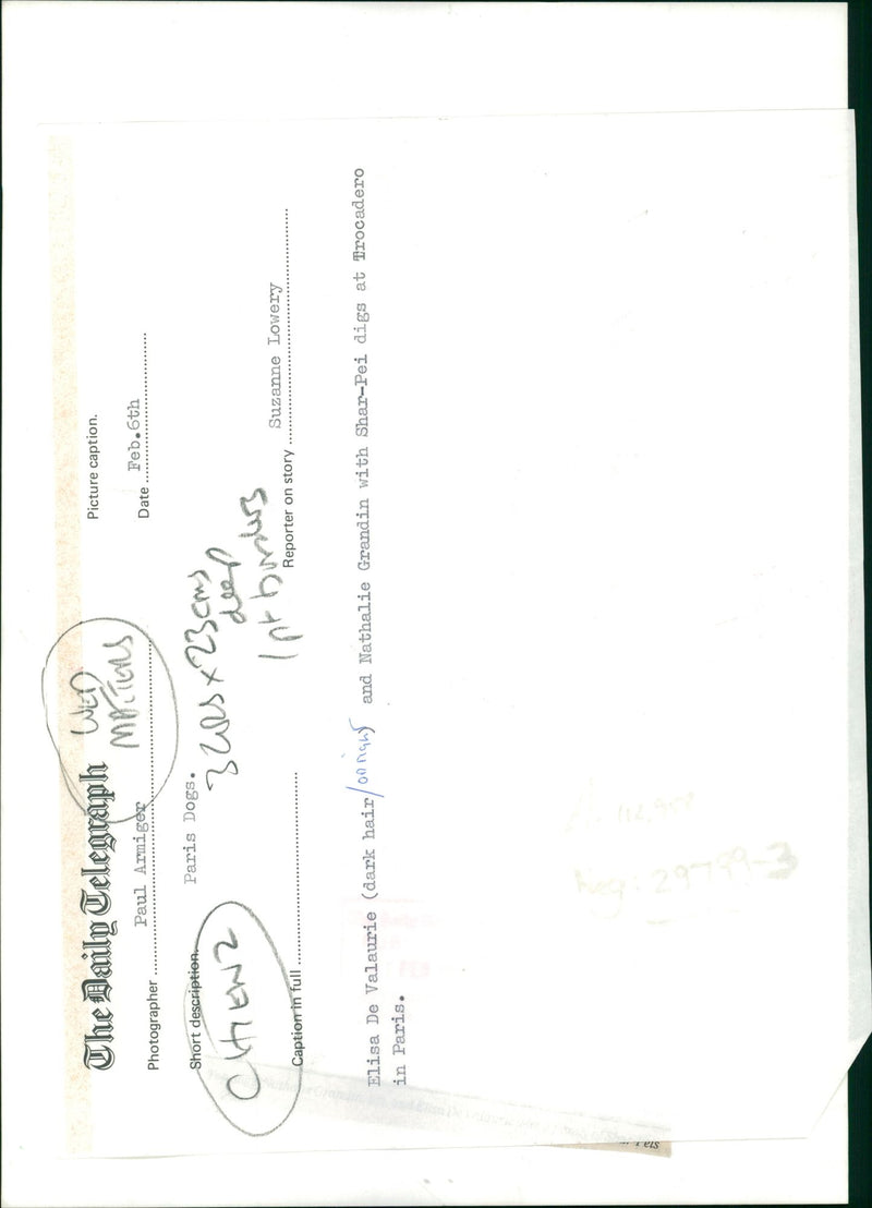 Elisa De Valaurie and Nathalie Granden with Sharpei Dog - Vintage Photograph