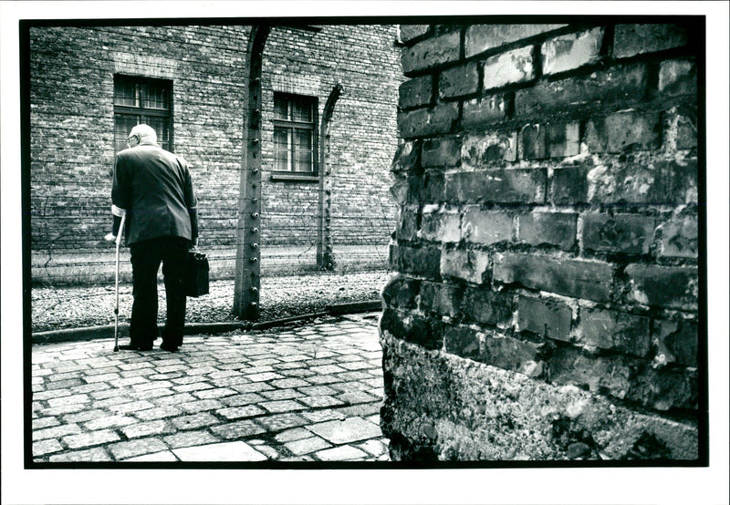 Auschwitz Poland:Electrified Barbed wife - Vintage Photograph