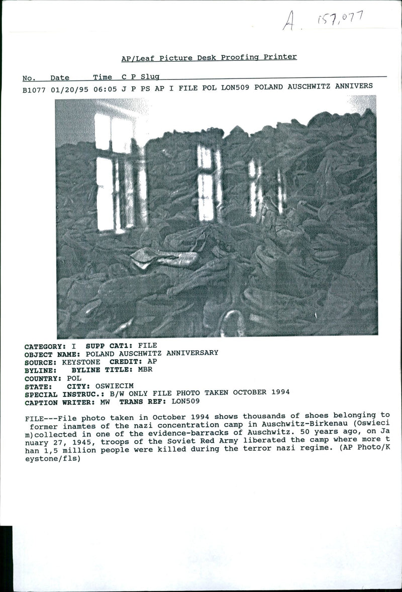 Auschwitz Poland:photo taken in october 1994 - Vintage Photograph