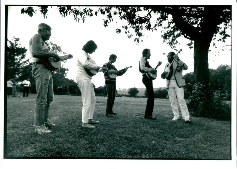 Musical Instruments: Banjo. - Vintage Photograph