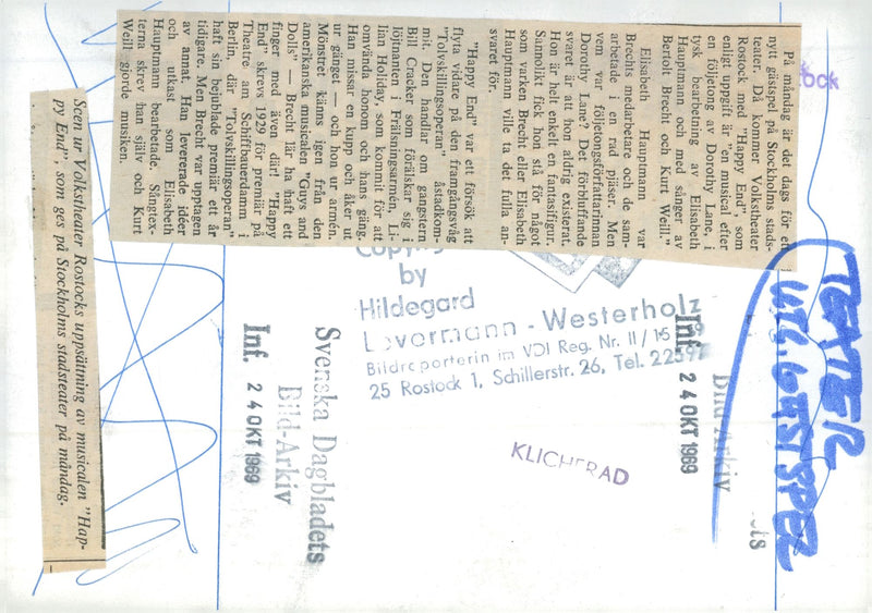 Scene from Volkstheater Rostock's set of musical "Happy End" - Vintage Photograph