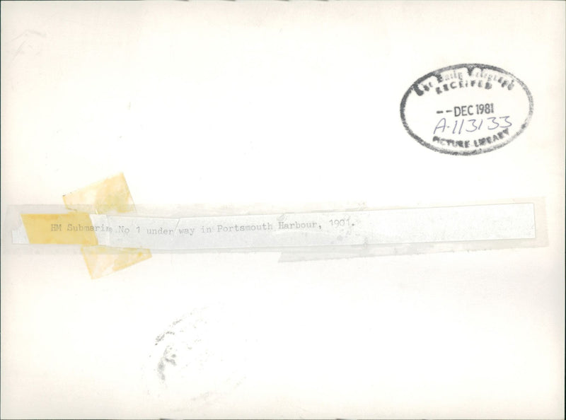 Submarine Holland One - Vintage Photograph