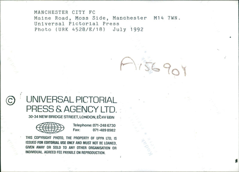 Manchester City Football Club. - Vintage Photograph