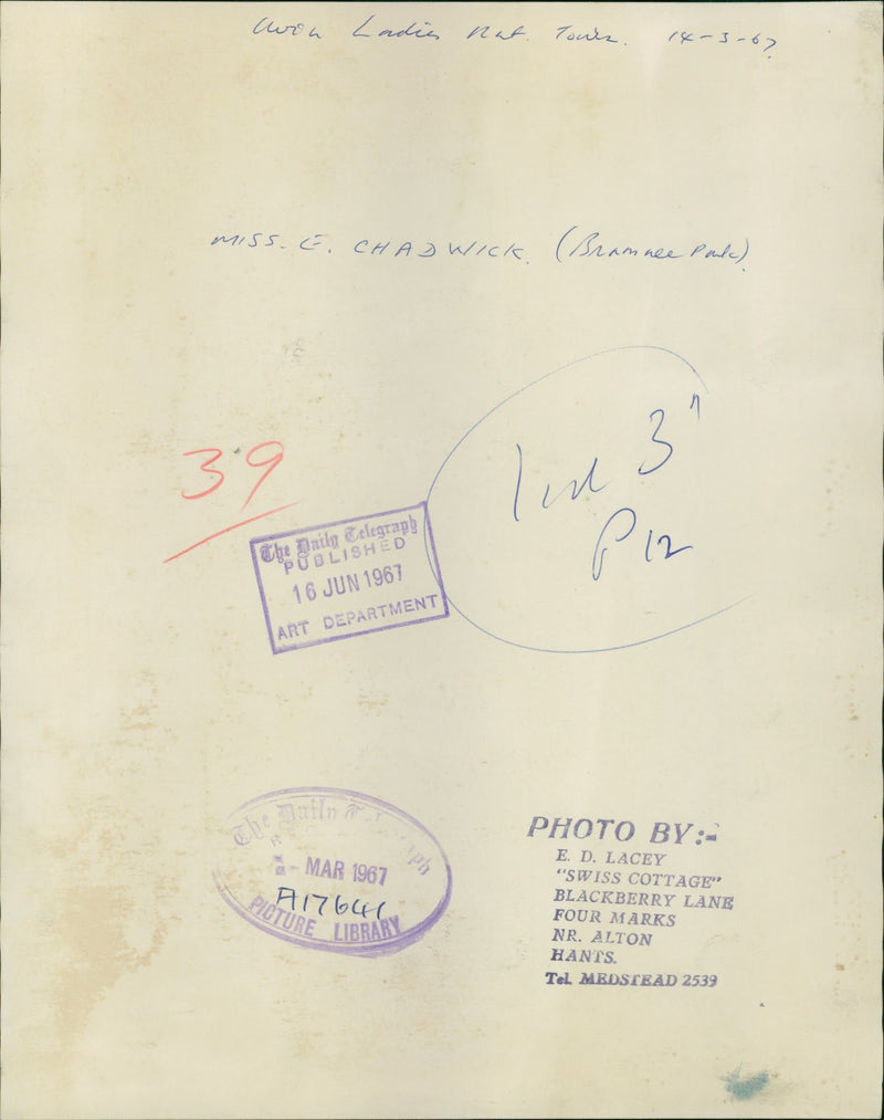 Elizabeth Chadwick. - Vintage Photograph