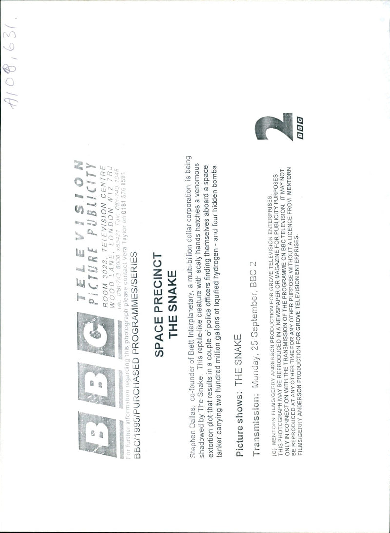 Gerry Anderson: The Snake - Vintage Photograph