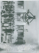 Royal celebrations at the opening of the Brussels Exhibition. Prince Albert, King Baudouin, Princess Lillian, Princess Marie-Christine, Excellency Leopold and Queen Elizabeth - Vintage Photograph