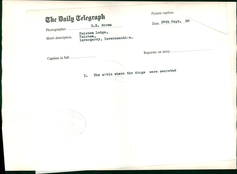 Inuengarny Cannabis Cases:The attic where the drugs were secreted. - Vintage Photograph