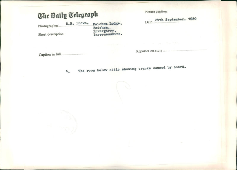 Inuengarny Cannabis Cases:The room below attic showing cracks caused by hoard. - Vintage Photograph