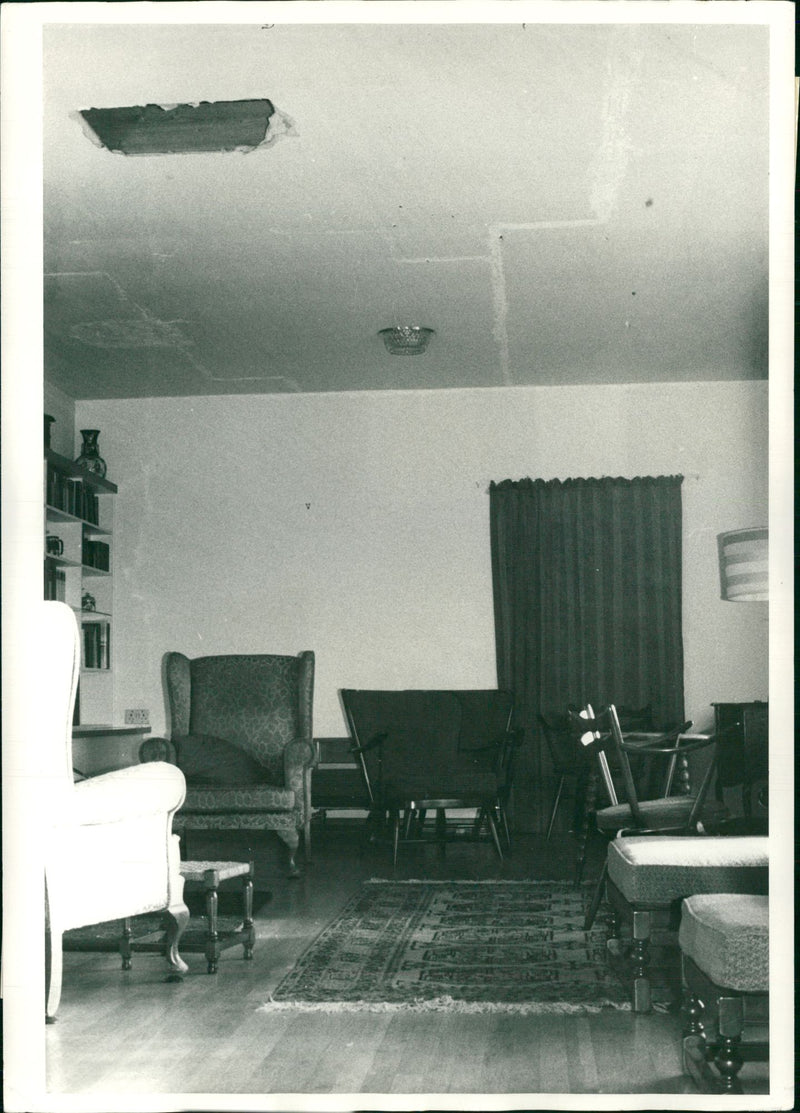 Inuengarny Cannabis Cases:The room below attic showing cracks caused by hoard. - Vintage Photograph