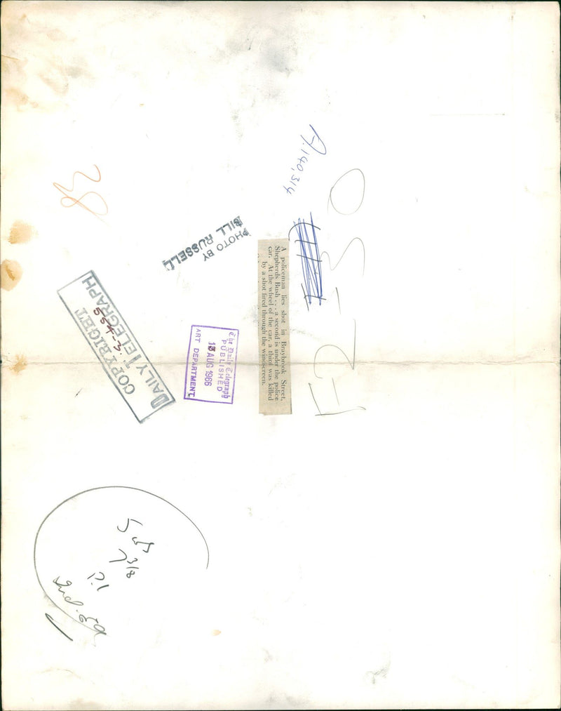 Shepherd's Bush murders: a police man lies. - Vintage Photograph