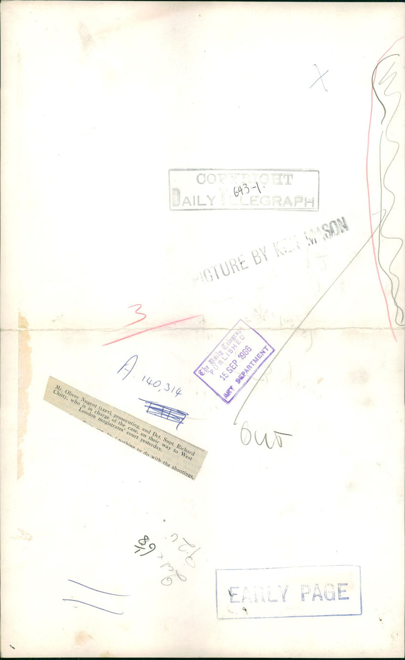 Shepherd's Bush murders: mr oliver nurgent with richard chitty. - Vintage Photograph