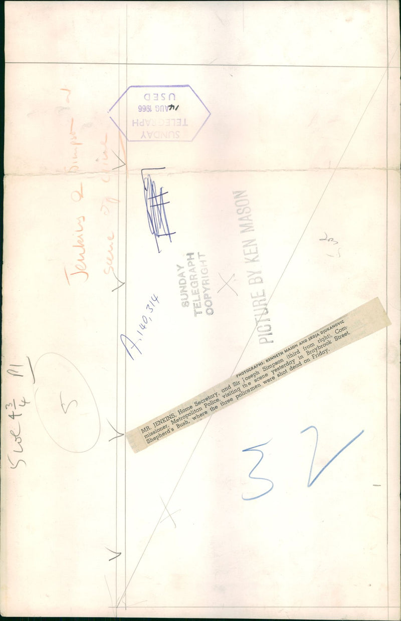 Shepherd's Bush murders: mr jenkins with joseph simpson. - Vintage Photograph