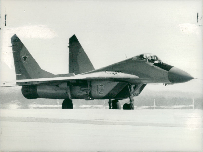 MiG-29 aircraft: jet fighter. - Vintage Photograph