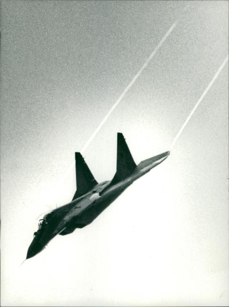 MiG-29 aircraft: jet fighter. - Vintage Photograph