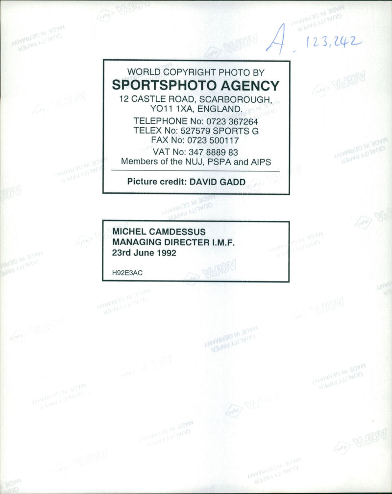 Michel Camdessus: - Vintage Photograph