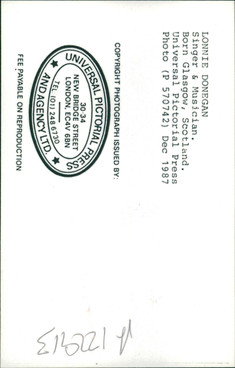 Lonnie Donegan: Singer & Musician - Vintage Photograph