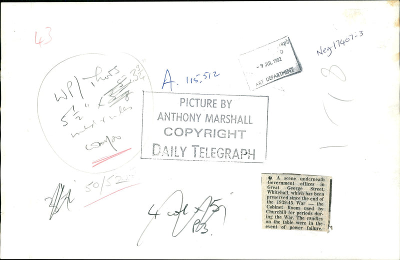 London Cabinet War Rooms: - Vintage Photograph