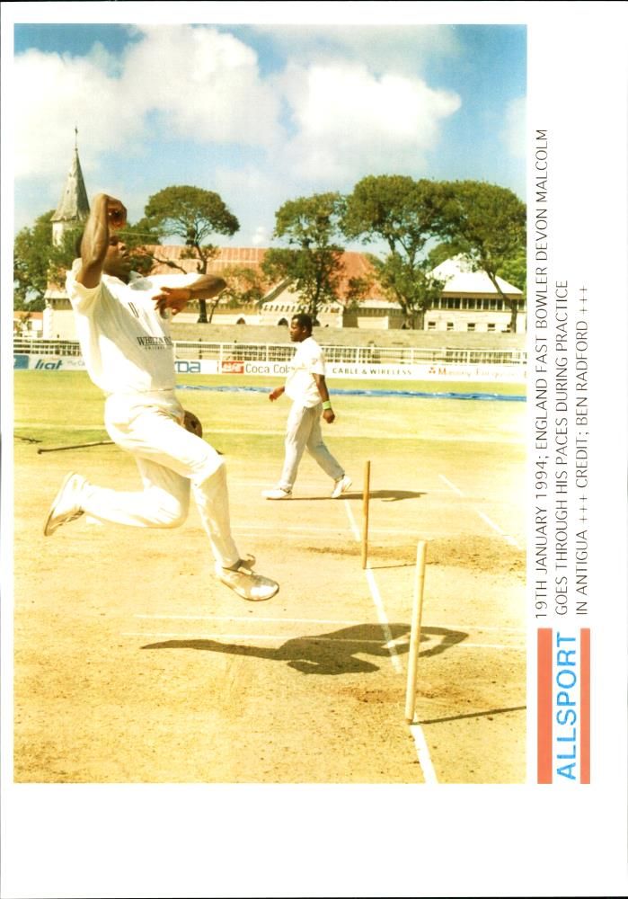 Cricket England:Devon malcolm. - Vintage Photograph