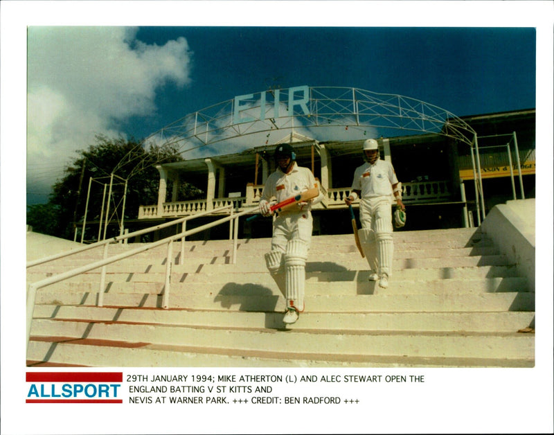 Cricket England:Mike atherton and alec stewart. - Vintage Photograph