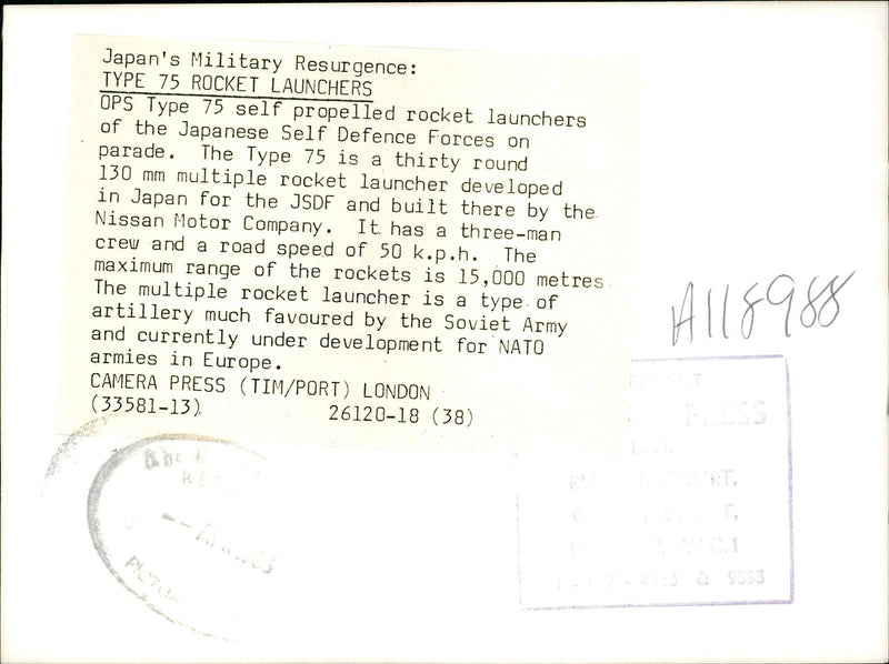 Self propelled rocket launcher. - Vintage Photograph